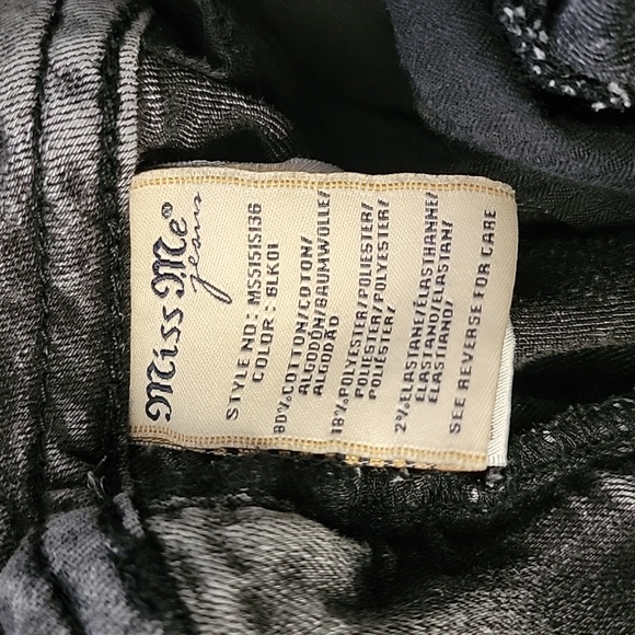 Miss Me Mid Rise Skinny Stretchy Gray Black Jeans 30 - Picture 10 of 15